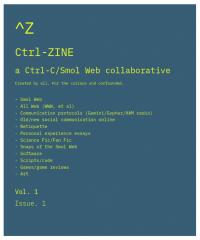 Ctrl ZINE Vol. 1 Issue 1