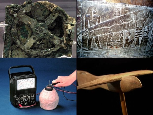 Misplaced objects: computers, batteries, lamps and airplanes in ancient times!