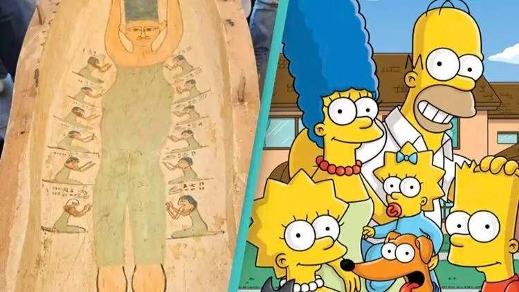 Marge Simpson on a 3,000-year-old Egyptian sarcophagus