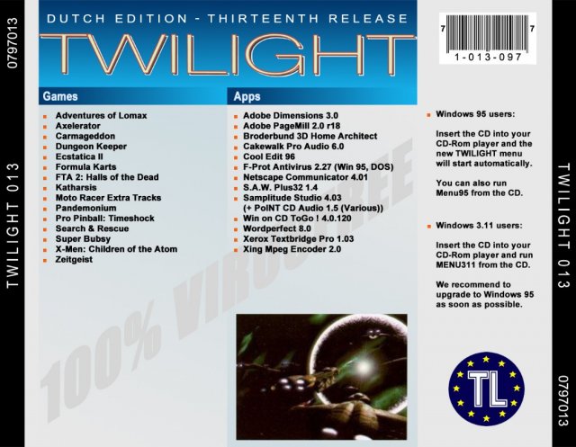 Twilight Dutch Edition - Thirteenth Release back cover.