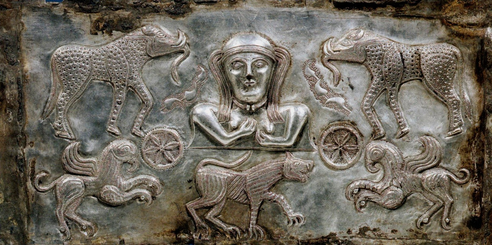 Examples of Celtic art: detail of the Gunestrup Cauldron, one of the greatest expressions of Celtic 