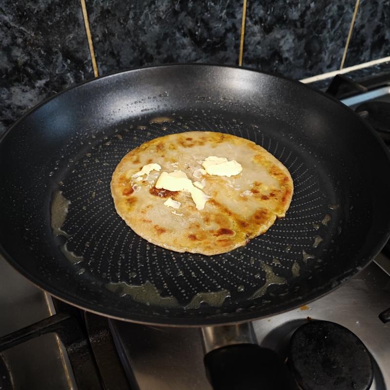 Paratha on the pan