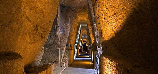 Example of trapezoidal architecture: Cave of the Sibyl of Cumae (Antro della Sibilla di Cuma), near 