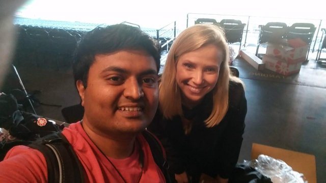 Marissa Mayer with Aditya Randive.