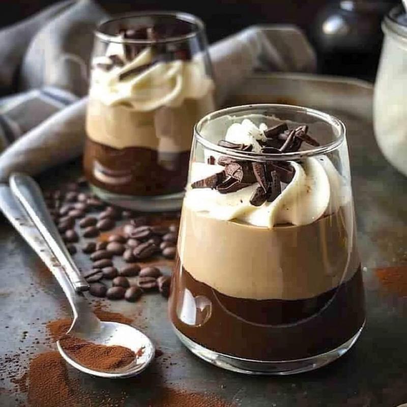 Mocha Panna Cotta with Mascarpone Cream dessert 🌟🍮