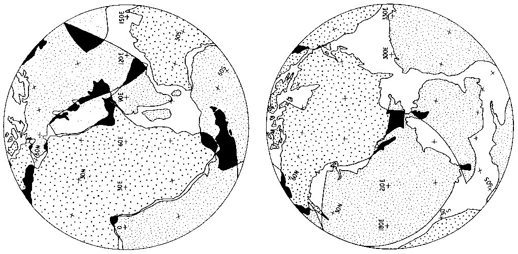 Figure 11 (Left) Schmidt & Embleton’s (1981) small Earth reconstruction, based on Early Proteroz