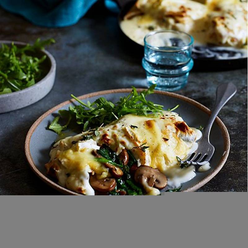 Cheesy mushroom pancakes