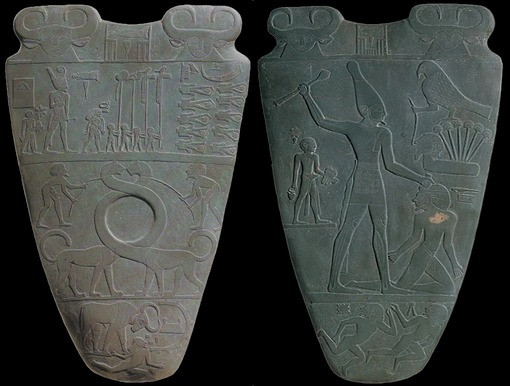 The Narmer Palette, an exceptional predynastic Egyptian find, shows an animal identified as a Cetios