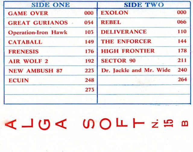 The covers and names of the Alga Soft compilations for Commodore 64