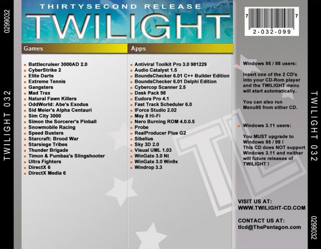 Twilight Dutch Edition - Thirtysecond Release back cover.