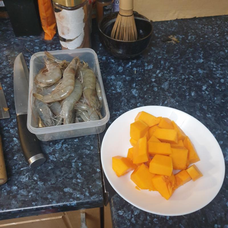 Prawns and pumpkins Suman