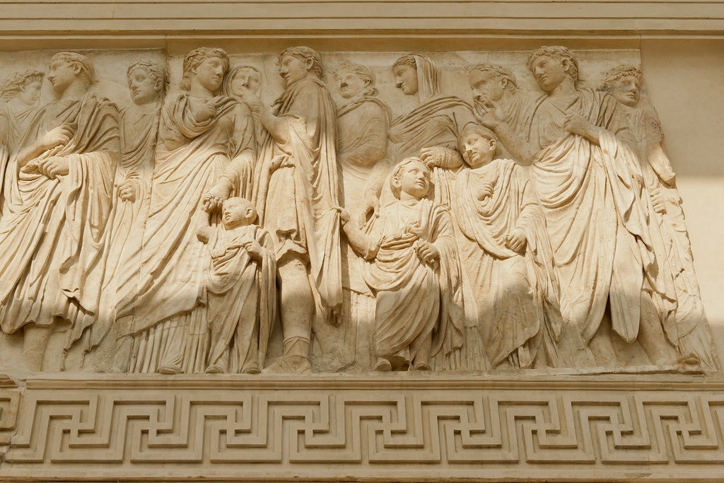 Ara Pacis Southern front. Detail of the frieze.