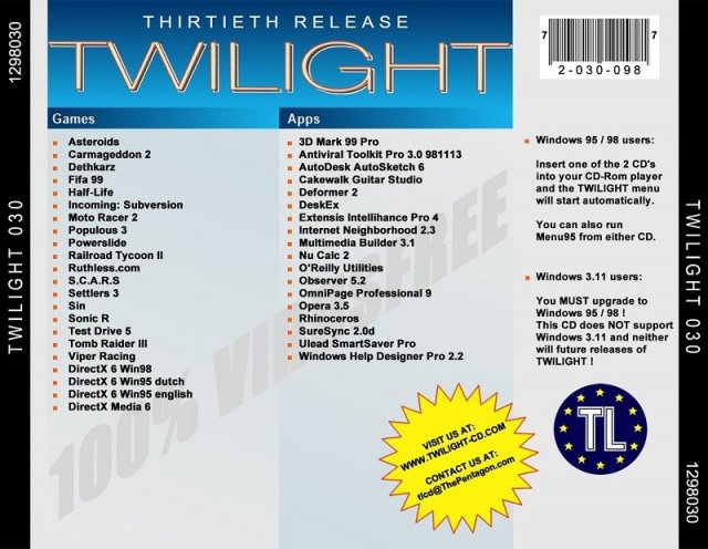 Twilight Dutch Edition - Thirtieth Release back cover.