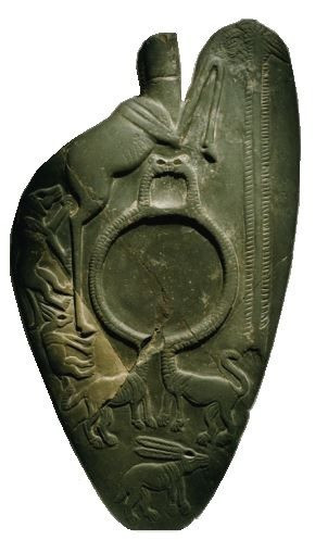 Almost identical to the Narmer Palette, the palette from Manshaat Ezzat, also in Egypt, was discover