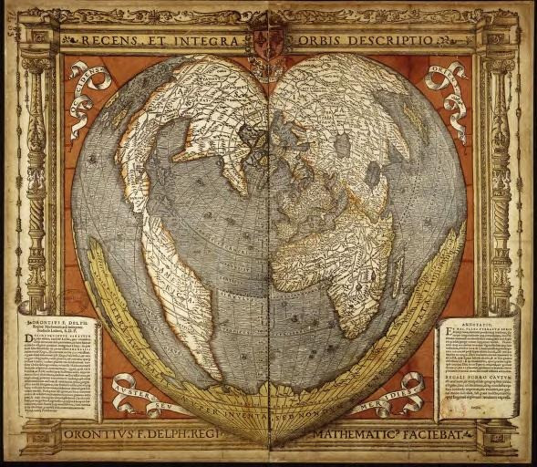 Oronce Fine's (Latinized Finaeus and Italianized Fineo) impossible map of the Southern Hemisphere da