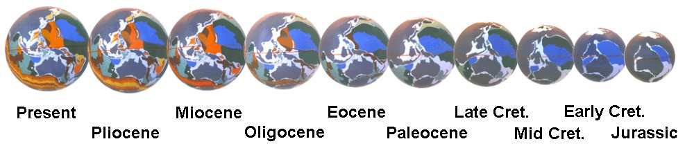 Figure 31 South East Asian small Earth sequential spreading history, from Early Jurassic to the Pres