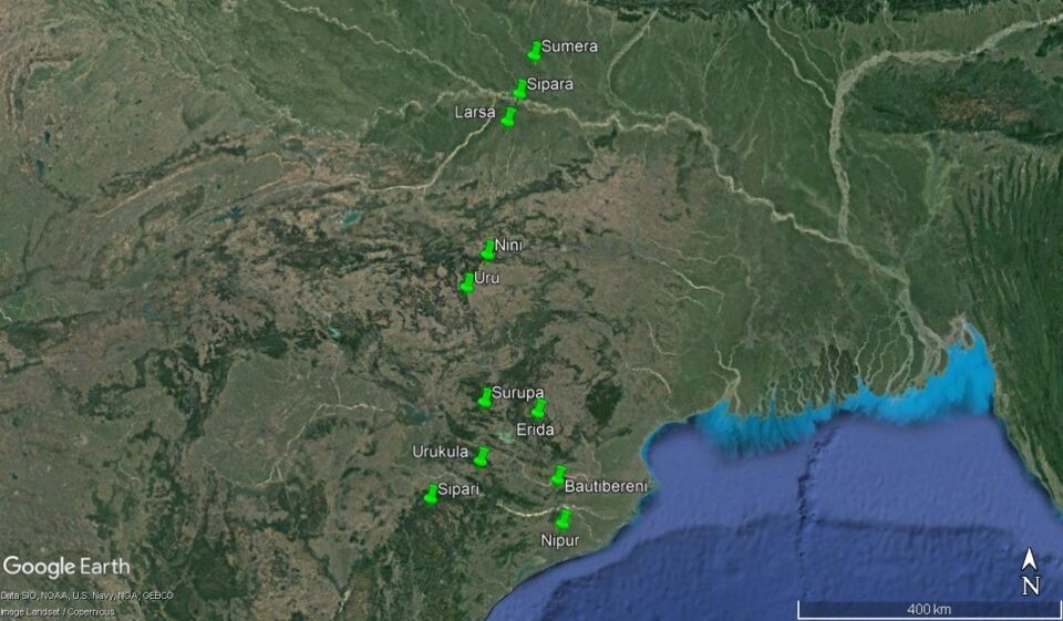 “Sumerian” toponyms present in India.