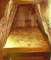 The Palenque Slab covers the sarcophagus of the Mayan king Pacal in the Pyramid of Palenque, Mexico.