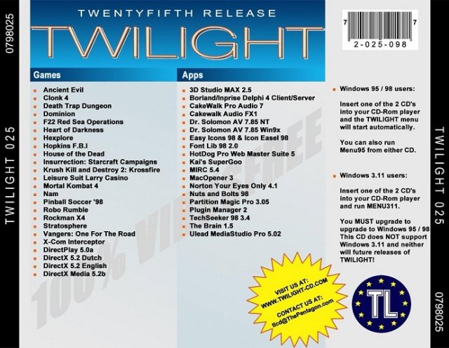 Twilight Dutch Edition - Twentyfifth Release back cover.