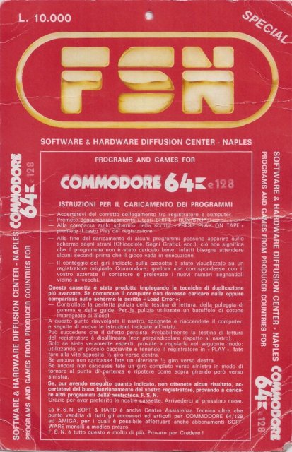 Covers and Names of the games of the FSN compilations for Commodore 64