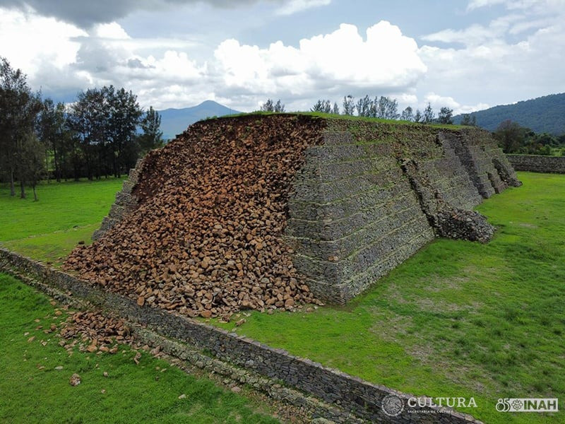 The partially collapsed pyramid in Michoacán was built several thousand years ago by one of the larg