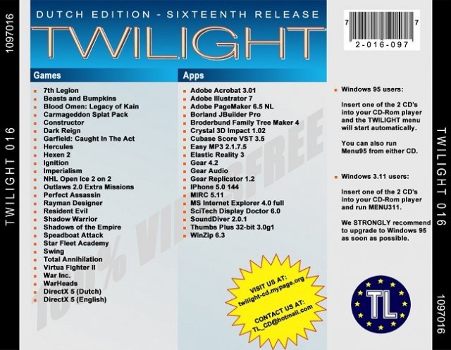 Twilight Dutch Edition - Sixteenth Release back cover.