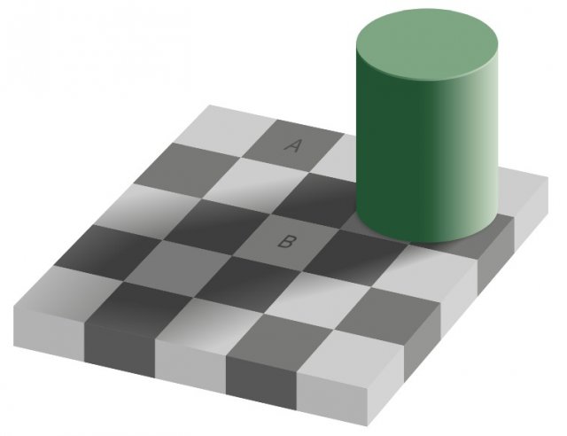 Checker shadow illusion