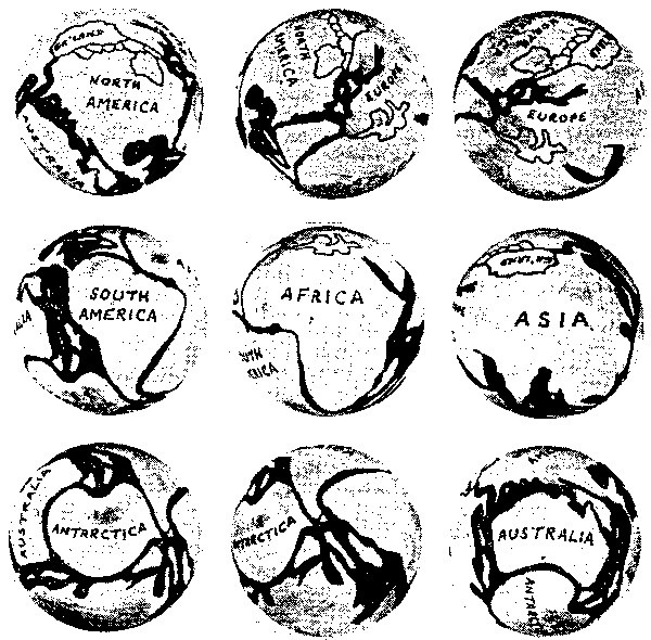 Figure 4 Barnett’s (1962) wooden globe small Earth reconstruction, at approximately 65% of the prese