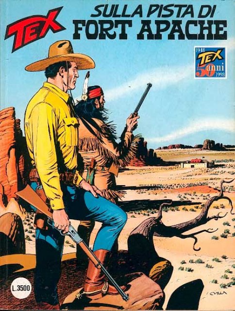 Tex Nr. 458: Sulla pista di Fort Apache front cover (Italian).