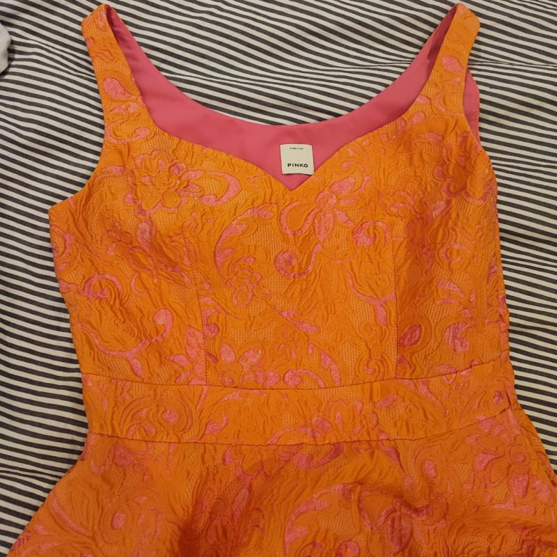 Pinko Summertime Dress Orange and Pink