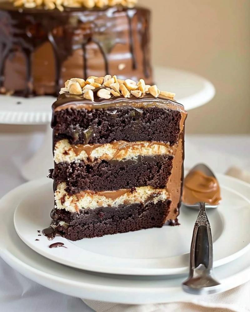 Snickers Cake dessert 🍫🍰