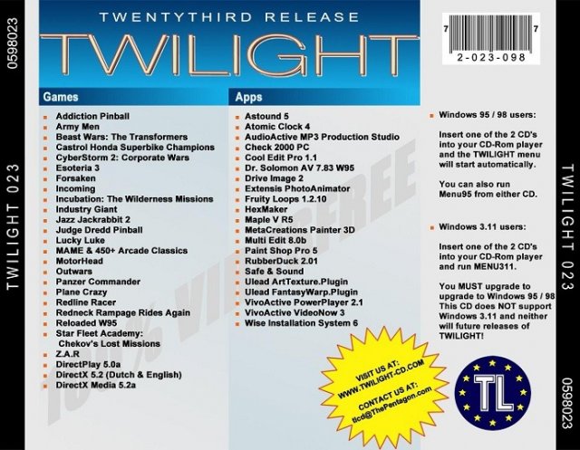 Twilight Dutch Edition - Twentythird Release back cover.