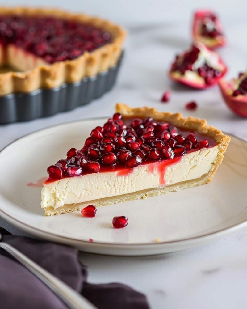 Pomegranate Ricotta Cheesecake Tart 😍🍰