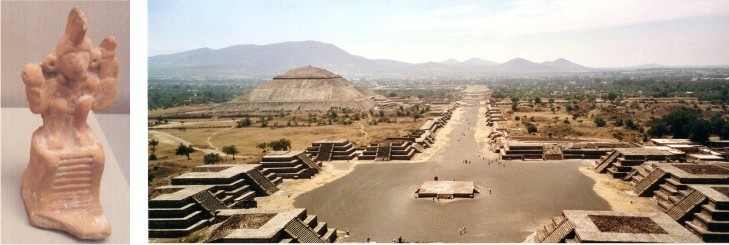 Teotihuacan with the mezzanines, where divinities such as Horus landed with winged sandals , as Sitc