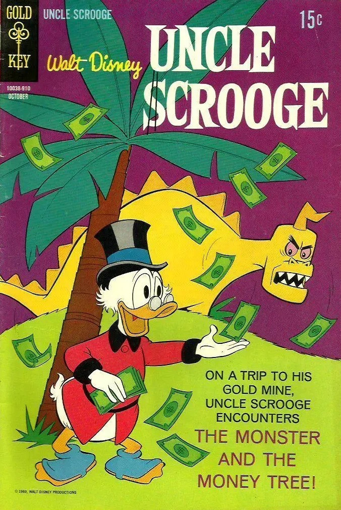 The front pages of Uncle Scrooge magazine featuring Carl Barks' story Uncle Scrooge and the Seven Ci