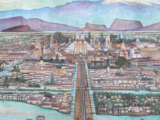 Map of the Nahua capital, the Aztec Tenochtitlan