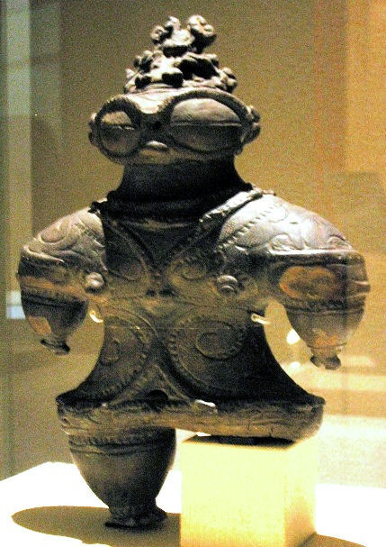 A famous Dogu statuette belonging to the Jomon Culture, ancestor of the Ainu: according to many it r