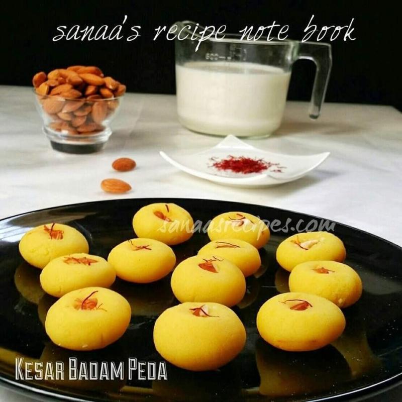 KESAR BADAM PEDA / SAFFRON ALMOND FUDGE