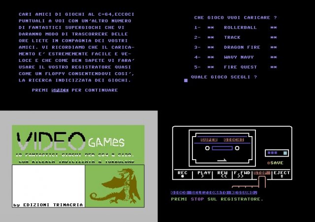 Sicilian edizioni Trinacria tapes for Commodore 64
