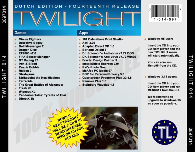 Twilight Dutch Edition - Fourteenth Release back cover.