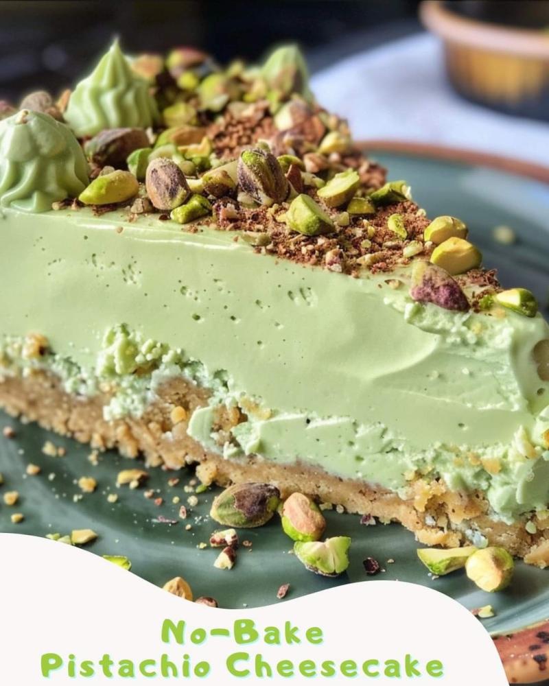 Easy No-Bake Pistachio Cheesecake