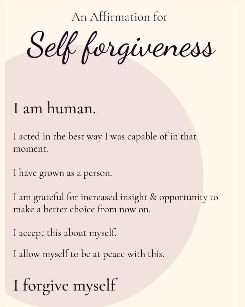 Self forgiveness