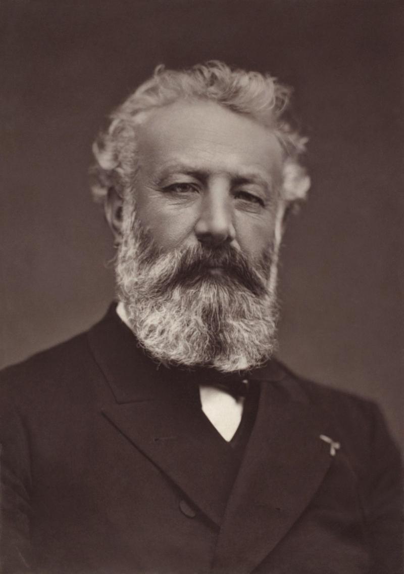 A portrait of Jules Verne. Verne was a Freemason expert in esotericism and in his books he included 