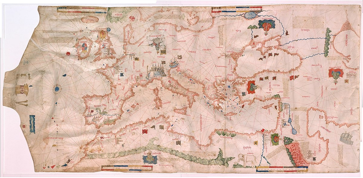 Antilia appears on the far left of the Portolanica Map created by Bartolomeo Pareto in 1455.