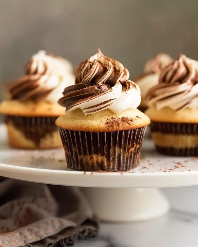 Vanilla Nutella Cupcakes 🧁✨