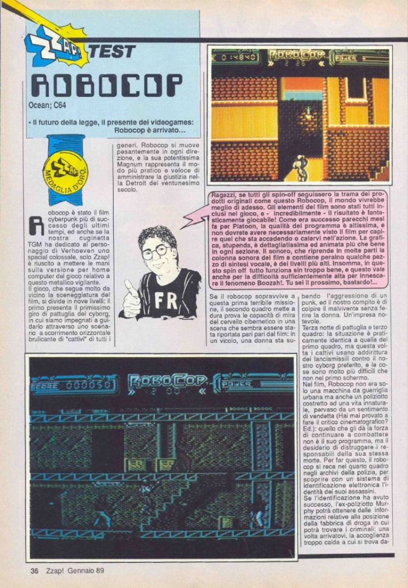 The defective version of RoboCop for the Commodore 64