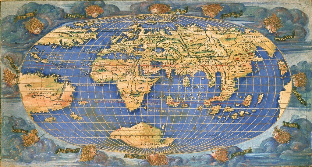 Planisphere world map by Francesco Rosselli, around 1508