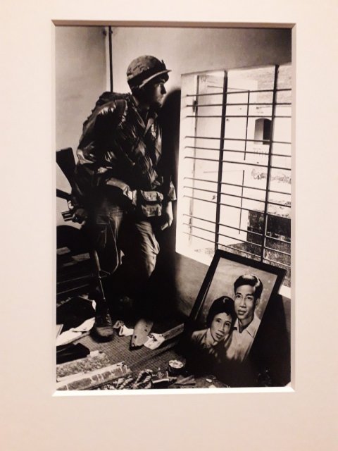 The battle for the city of Hue, South Vietnam, US marine inside civilian house