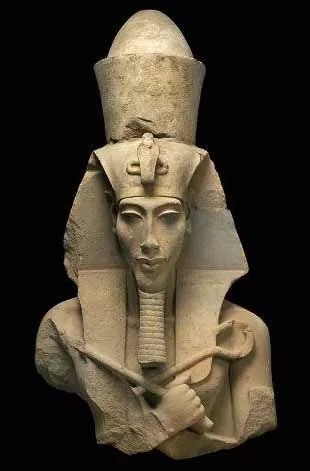 Pharaoh Amenophis IV, alias Akhenaten, founder of the semi-monotheistic cult of Aten, identified by 