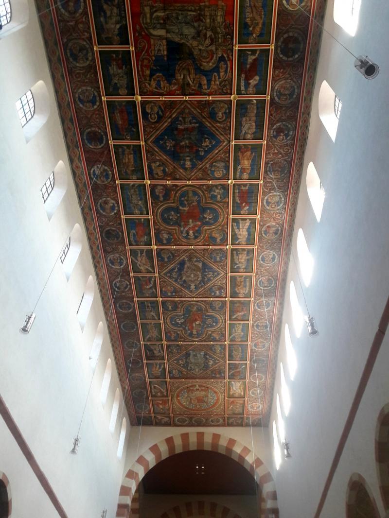 The painted wooden ceiling of the St. Michael's Church